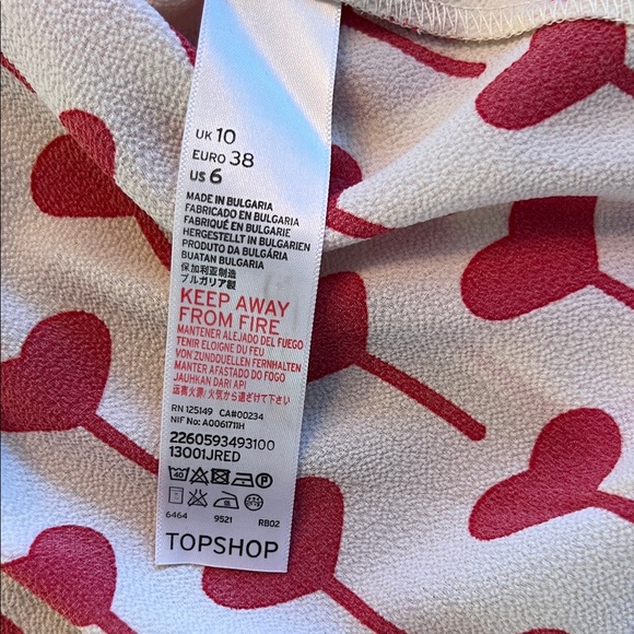 Topshop Red Heart Button Down Shirt - Picture 6 of 6